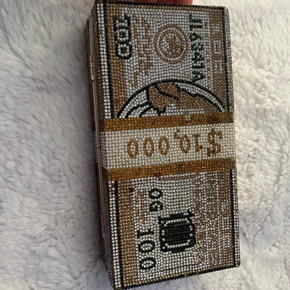 Crystal Money Stack Clutch - Picture 2 of 6